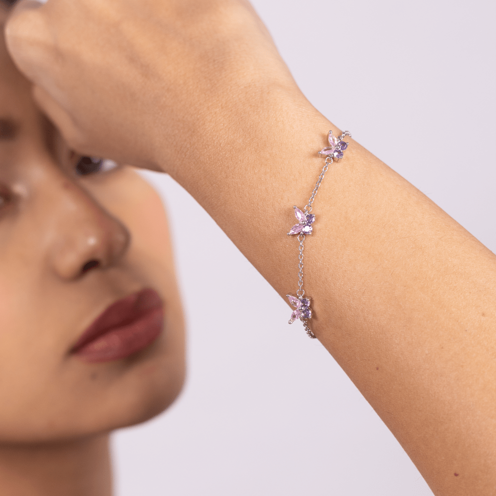 Blush Butterfly Charm Bracelet - Onira Jewels