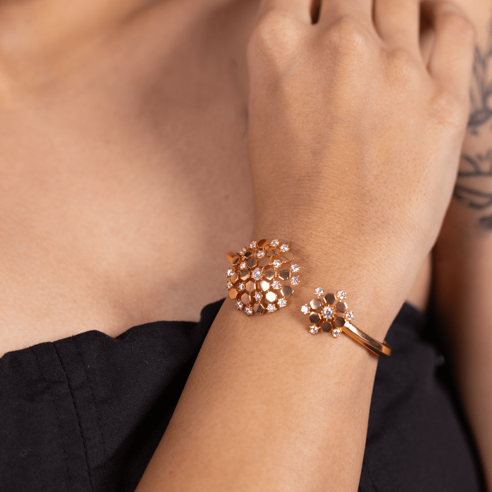 Aurelia Honeycomb Cuff Bracelet - Onira Jewels