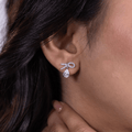 Bow Drop Sparkle Earrings - Onira Jewels