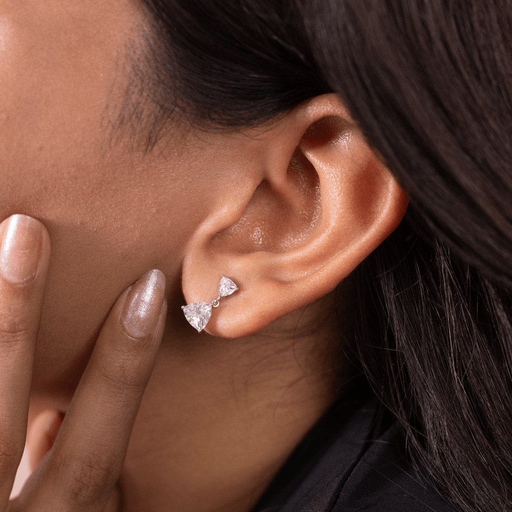 Trillion Drop Stud Earrings - Onira Jewels