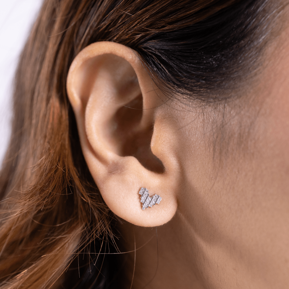 Chevron Spark Stud Earrings - Onira Jewels