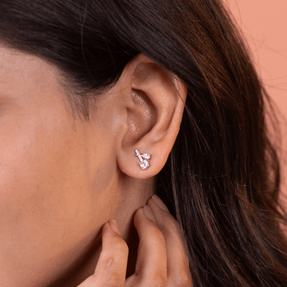 Cherry Sparkle Stud Earrings - Onira Jewels