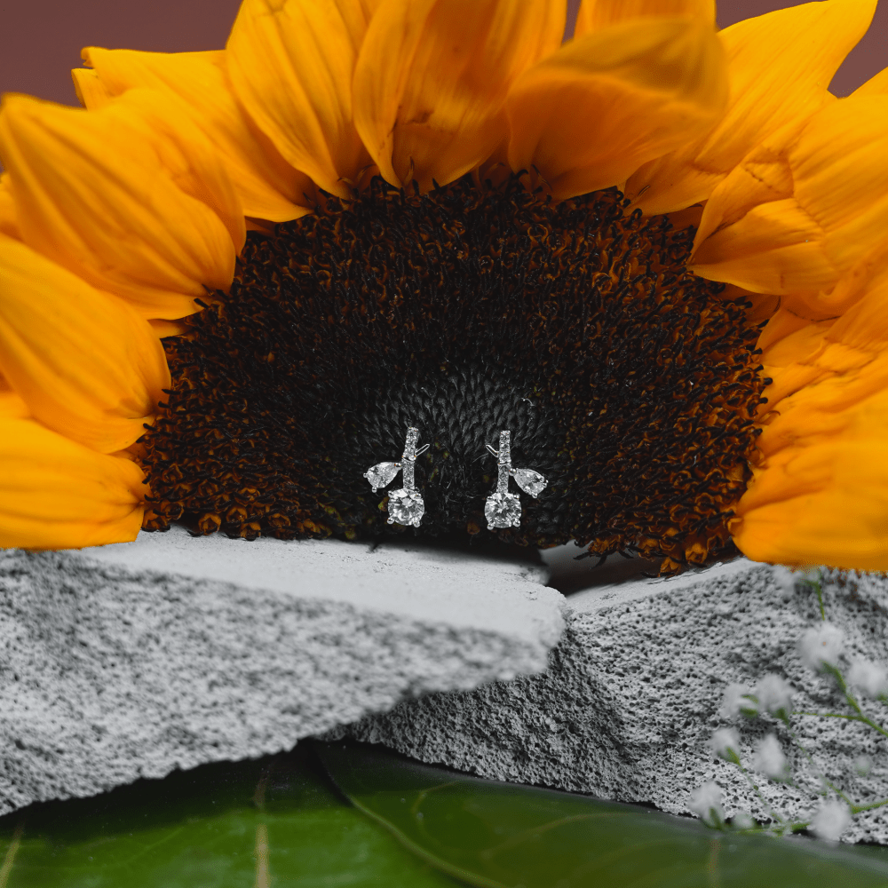 Cherry Sparkle Stud Earrings - Onira Jewels