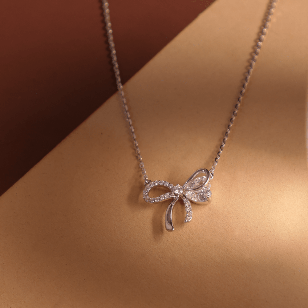 Infinity Bow Pendant Necklace - Onira Jewels