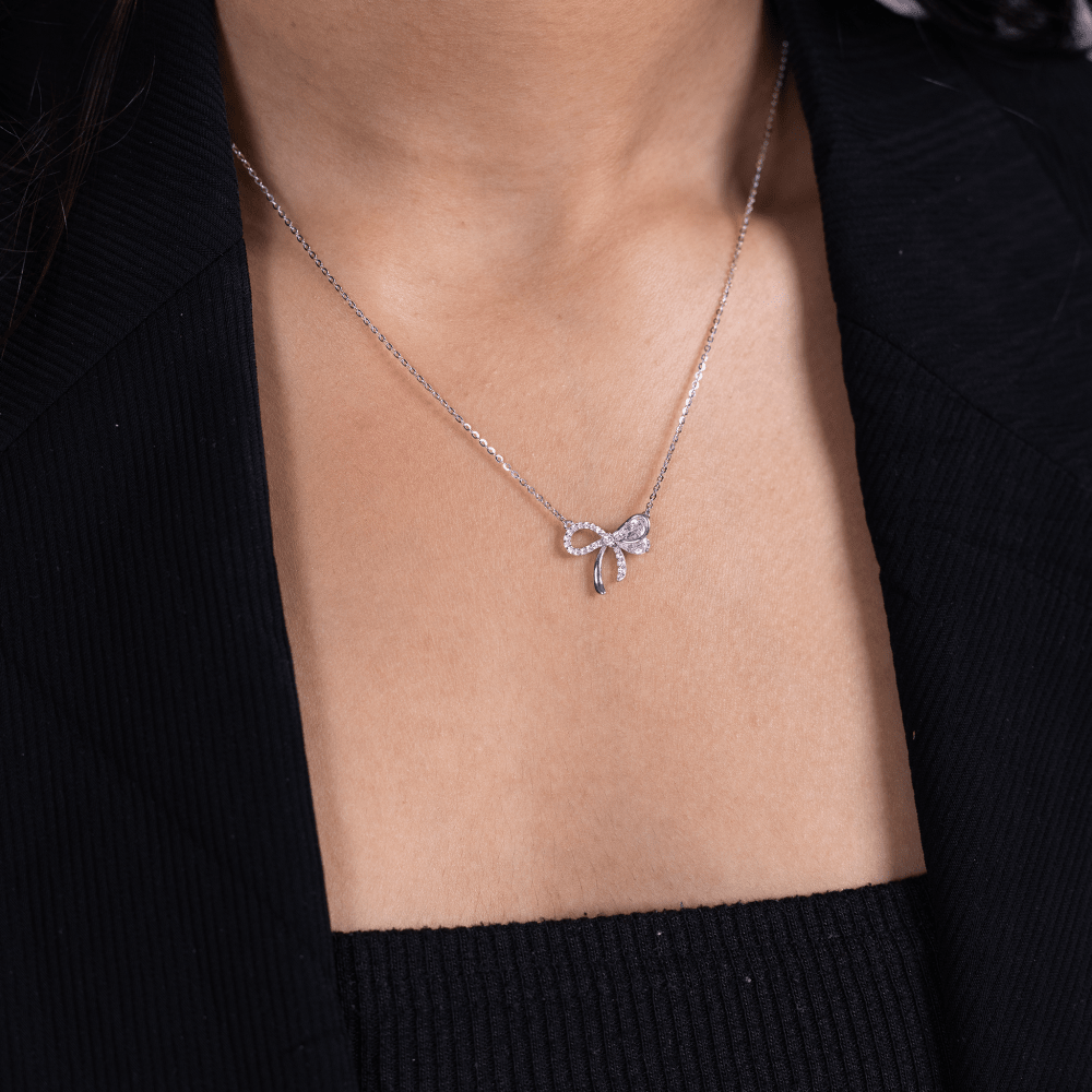 Infinity Bow Pendant Necklace - Onira Jewels