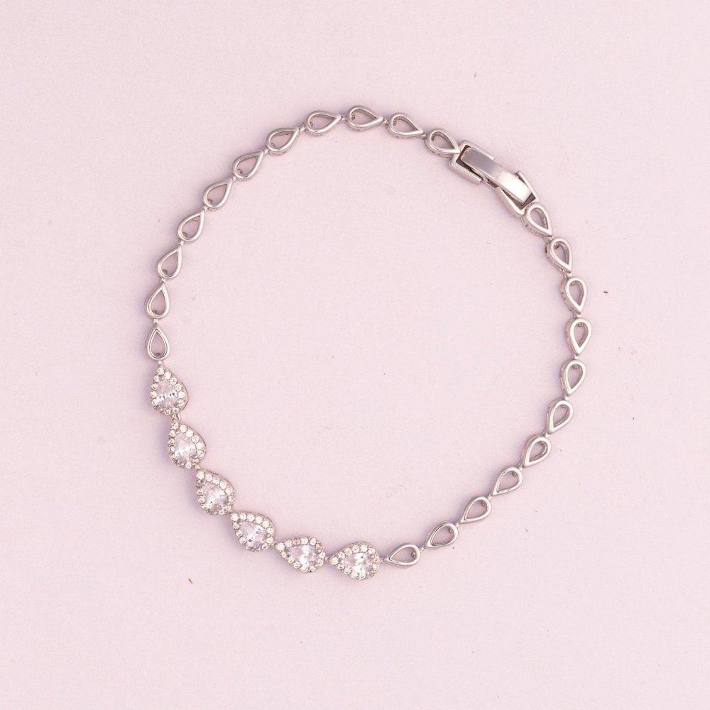Pear Cut Stone Tennis Bracelet - Onira Jewels