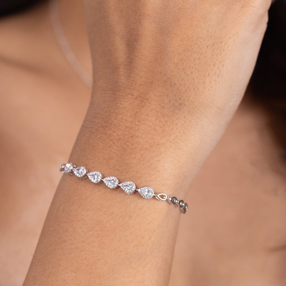 Pear Cut Stone Tennis Bracelet - Onira Jewels
