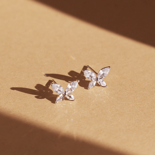 Butterfly Spark Stud Earrings - Onira Jewels