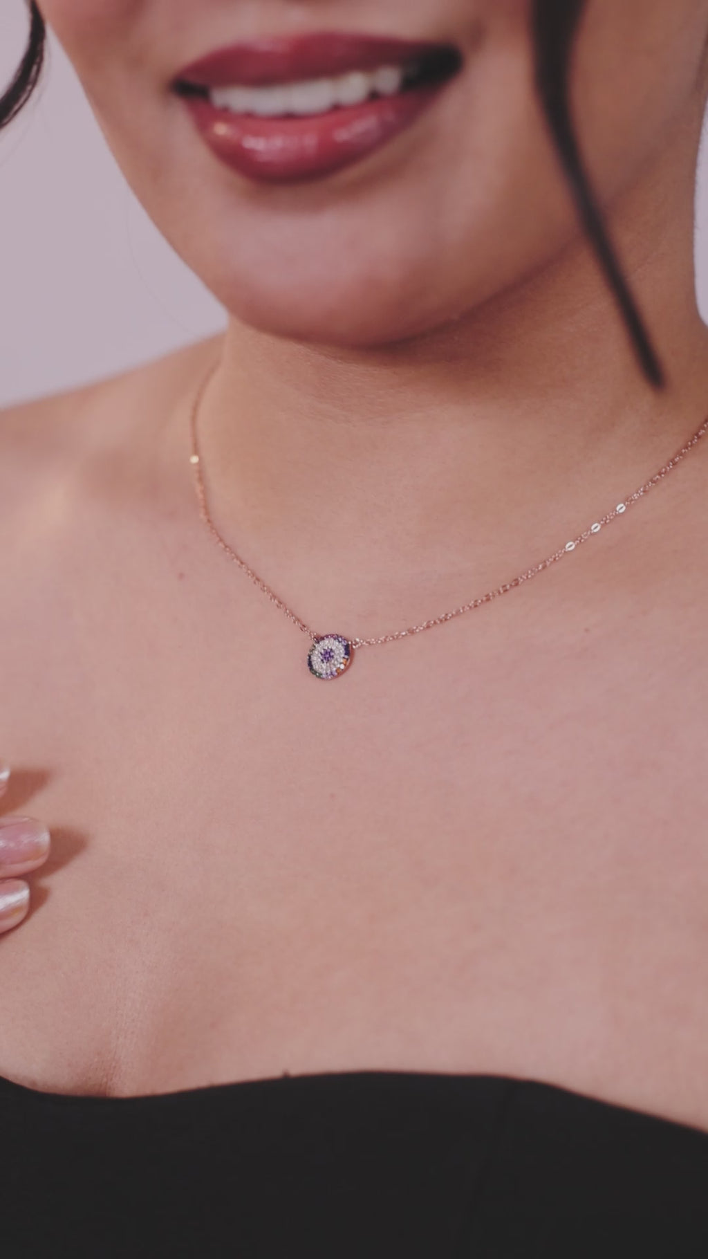 Aura Prism Circle Necklace