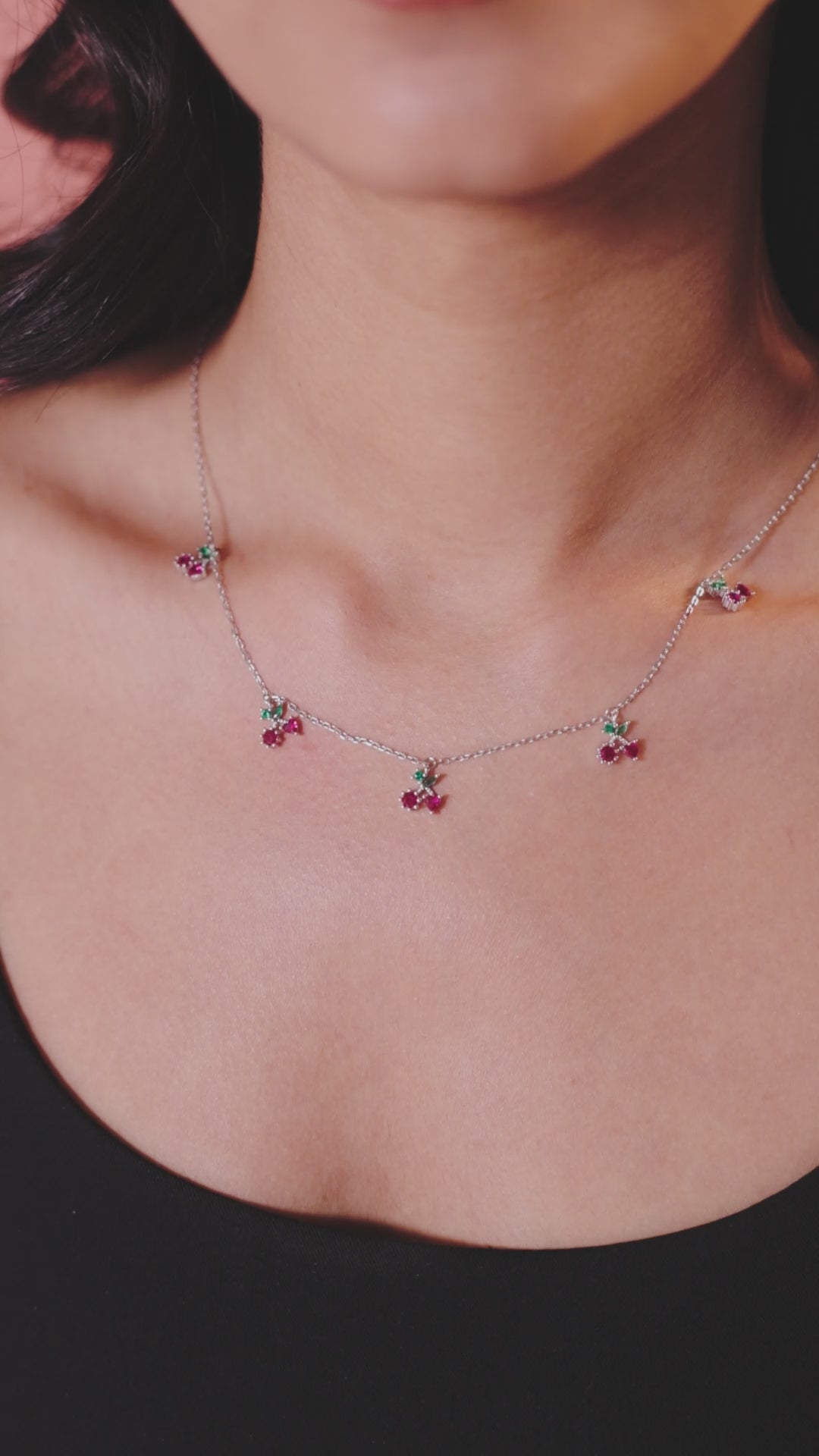 Cherry Blossom Charm Necklace