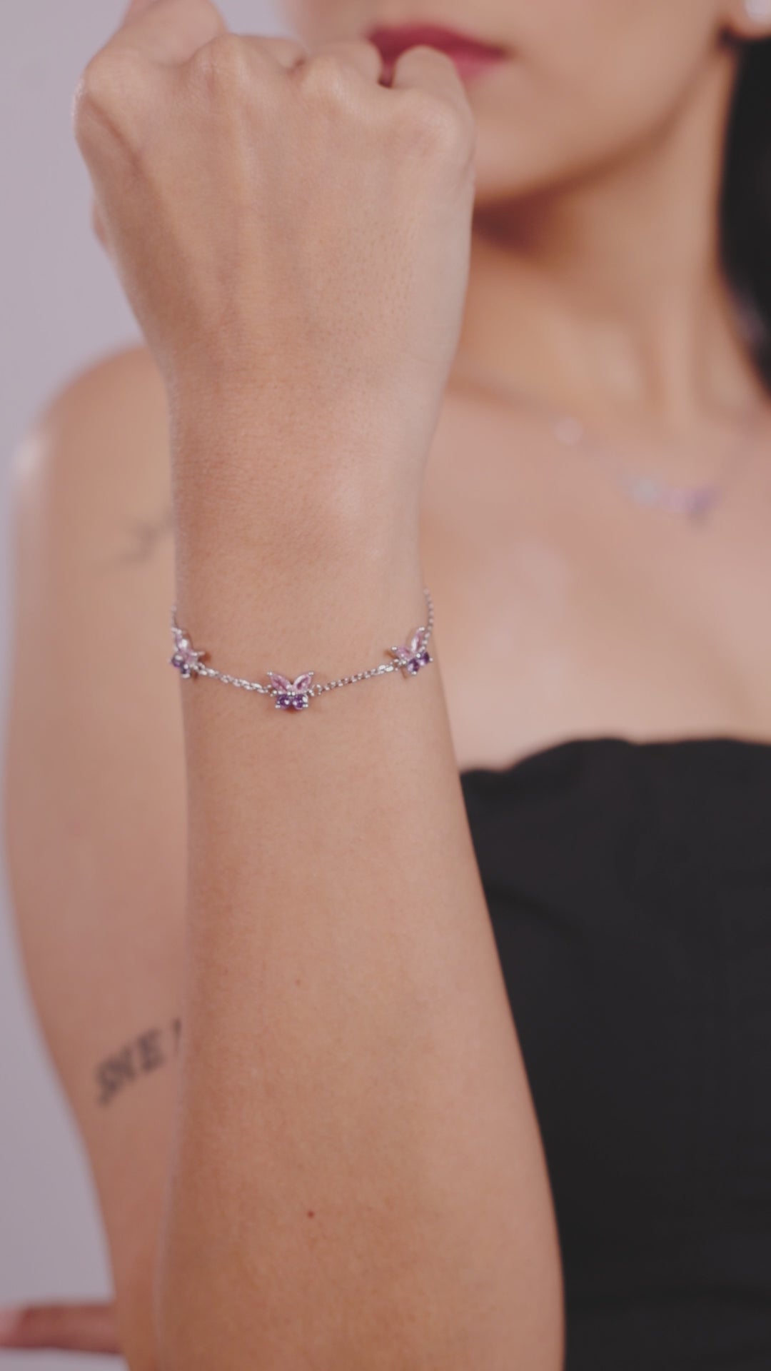 Blush Butterfly Charm Bracelet